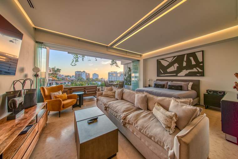 Living room at dusk