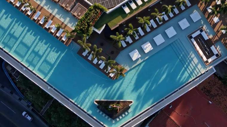 The pool from above