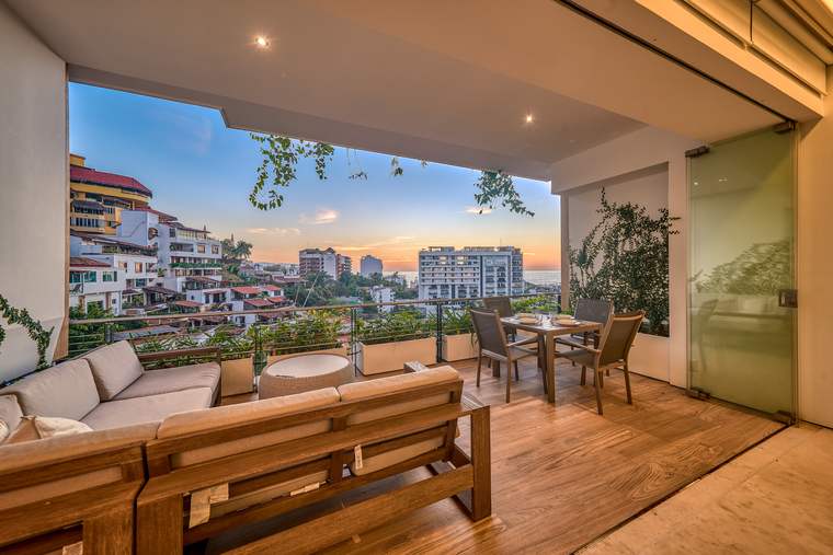 Terrace at dusk