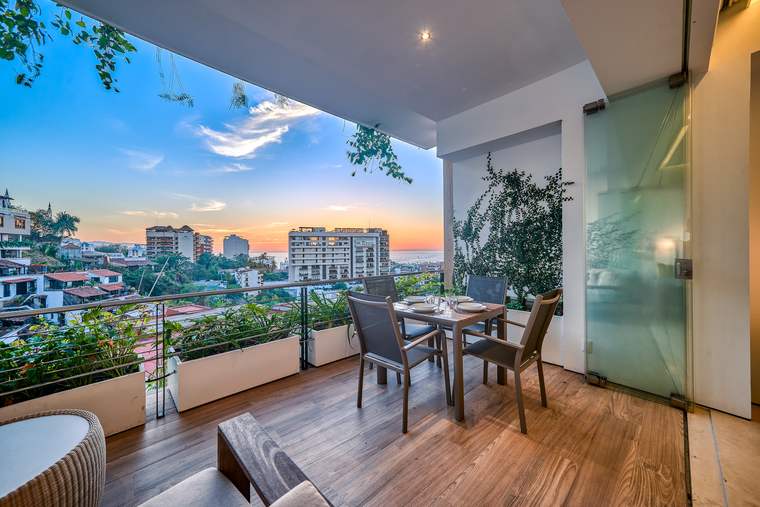 Terrace at sunset